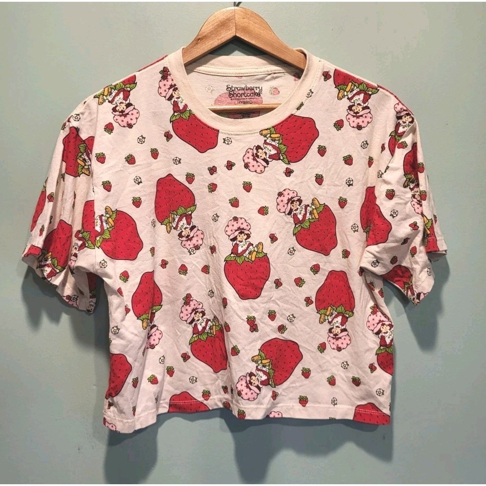 Strawberry Shortcake Hybrid Apparel Short Sleeve Boxy Crop T Shirt Sz S